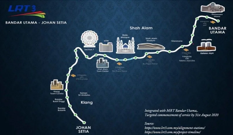 LRT3 Line: Bandar Utama - Johan Setia