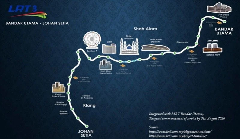 LRT3 Line: Bandar Utama - Johan Setia